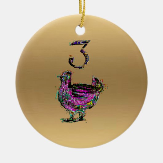 第3そして第4日のクリスマスの装飾 セラミックオーナメント (正面)