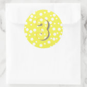 第3はっきりした号3黄誕生日シール ラウンドシール (バッグ)