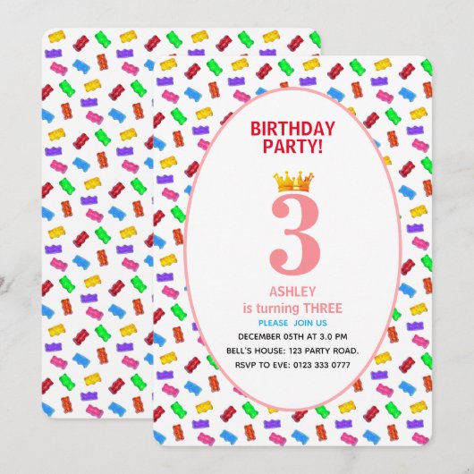 第3キッド誕生日 招待状 (正面/裏面)