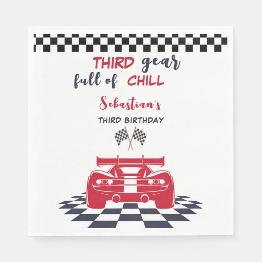 第3ギアの寒さ第3子供の誕生日 スタンダードランチョンナプキン (正面)