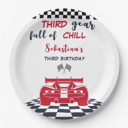 第3ギアの寒さ第3子供の誕生日 ペーパープレート (正面)