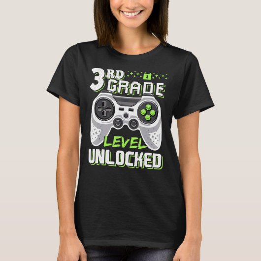 第3グレードのロック解除されたビデオゲーム新学期 Tシャツ (正面)