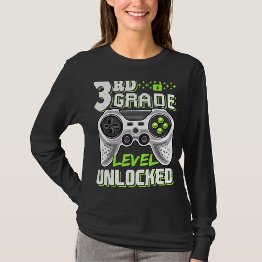 第3グレードのロック解除されたビデオゲーム新学期 Tシャツ (正面)