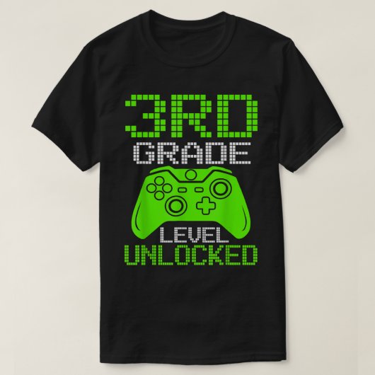 第3グレードのロック解除されたビデオゲーム新学期 Tシャツ (デザイン正面)