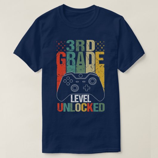 第3グレードのロック解除されたビデオゲーム新学期 Tシャツ (デザイン正面)