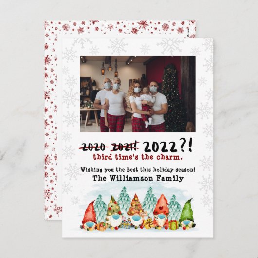 第3タイムズザチャーム | 2022おもしろいホリデーフォト シーズンポストカード (正面/裏面)
