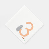 第3バースデーグレイモダンバニーナプキンス スタンダードランチョンナプキン (角)