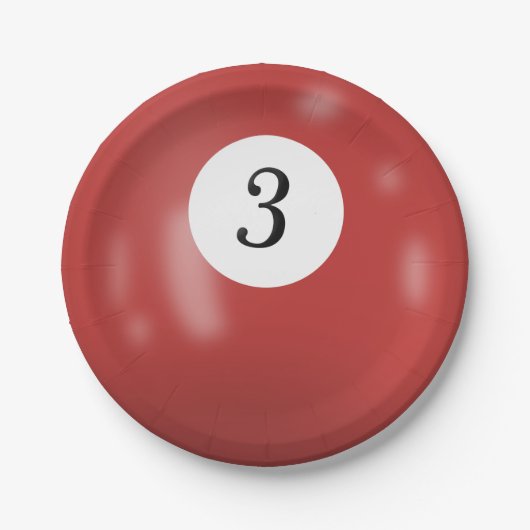第3ビリヤード球 ペーパープレート (正面)