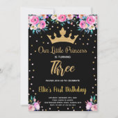 第3フローラクラウングリッタープリンセス誕生日 招待状 (正面)