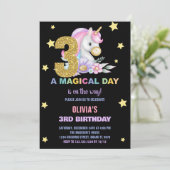 第3フローラユニコーン誕生日招待状 招待状 (スタンド正面)