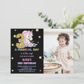 第3フローラUnicorn誕生日招待状(写真あり) 招待状 (スタンド正面)