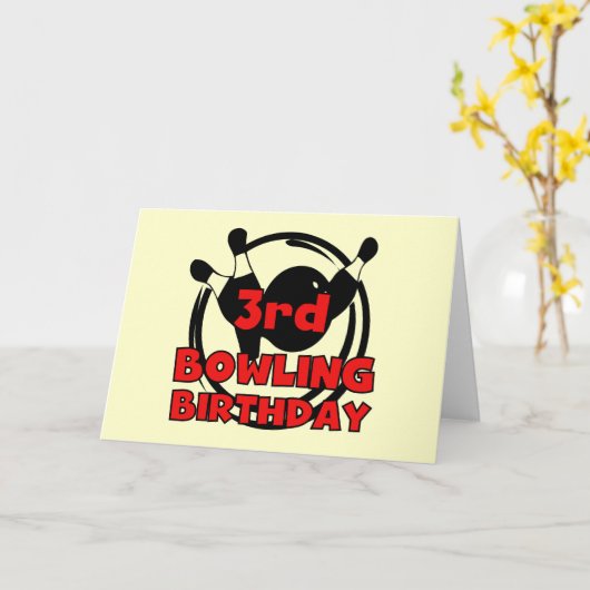 第3ボーリング誕生日Tシャツとギフト カード (黄色い花)