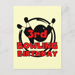 第3ボーリング誕生日Tシャツとギフト ポストカード