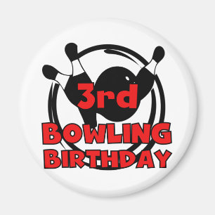 第3ボーリング誕生日Tシャツとギフト マグネット