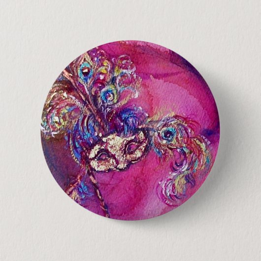 第3マスク – / Venetian Mardi Gras Masquerade 缶バッジ (正面)