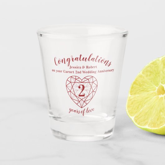 第3回ガーネ結婚スの愛の2年 ショットグラス (正面)