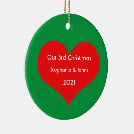 第3回クリスマス一緒かわいい赤いハート2021 セラミックオーナメント (右)