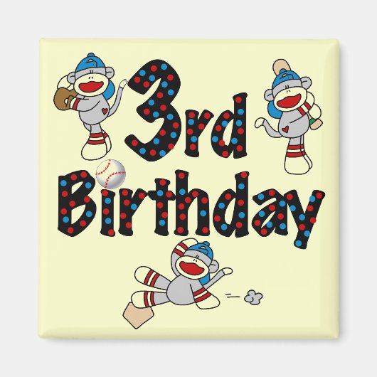第3回ソックサル野球誕生日 マグネット (正面)