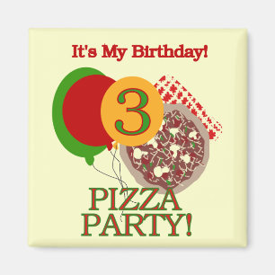 第3回ピザパーティー誕生日Tシャツとギフト マグネット