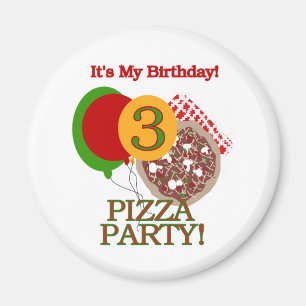 第3回ピザパーティー誕生日Tシャツとギフト マグネット