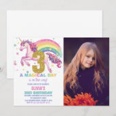 第3回ユニコーン誕生日招待状と写真 招待状 (正面/裏面)