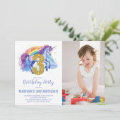 第3回レインボーユニコーン誕生日招待状写真 招待状 (スタンド正面)