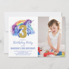 第3回レインボーユニコーン誕生日招待状写真 招待状