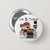 第3回誕生日の海賊Tシャツとギフト 缶バッジ (正面&裏面)