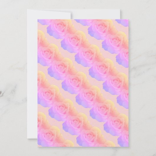 第3回誕生日コーラルピンクグラデーションフローラバラ 招待状 (裏面)