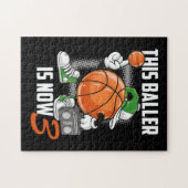 第3回誕生日バスケットボおもしろいール選手3歳 ジグソーパズル (横)