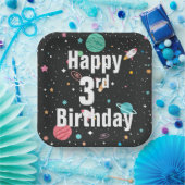 第3回誕生日ロケット艦と惑星 ペーパープレート (パーティー)