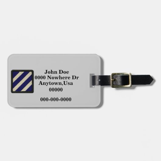 第3回INF DIV歩兵師団退役軍人ベット ラゲッジタグ (正面横)