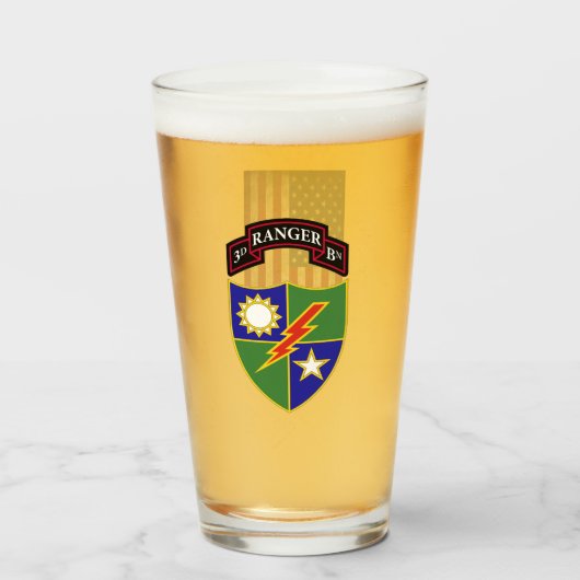 第3大隊-第75レーンジャー連隊-米国の旗- タンブラーグラス (ドリンク正面)