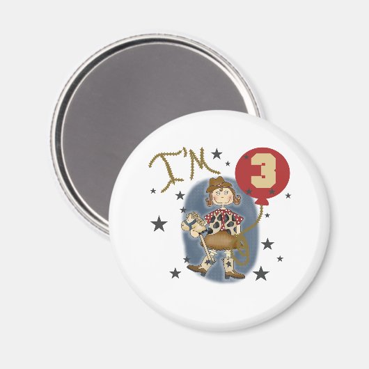 第3女性のカーボーイの誕生日 マグネット (正面/裏面)