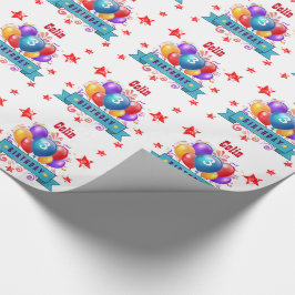 第3子供の誕生日のお祝いのカラフルの気球B10AZ ラッピングペーパー