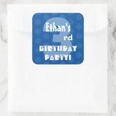 第3子供の誕生日パーティー名前をカスタムする スクエアシール (バッグ)