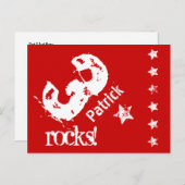 第3子供の誕生日対角デザイングランジ星Z03 案内ポストカード (正面/裏面)