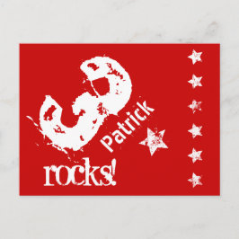 第3子供の誕生日対角デザイングランジ星Z03 案内ポストカード