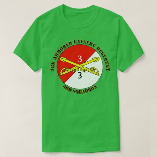 第3戦隊第3装甲騎兵連隊（テックス付） Tシャツ (デザイン正面)