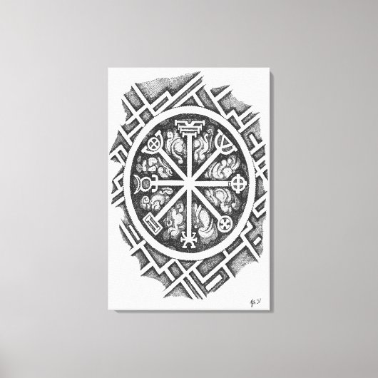 第3星形五角形水銀 キャンバスプリント (正面)