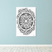 第3星形五角形水銀 キャンバスプリント (インサイチュ (ウッドフロア))