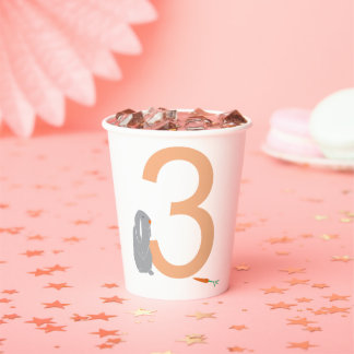 第3期グレイモダンンミニマルバニーパーティーカップ 紙コップ