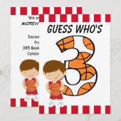 第3期バスケッ赤と白トボールプレーヤーv2 招待状 (正面/裏面)