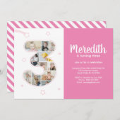 第3期バースデーガール第3カスタム期フォトコラージュ 招待状 (正面/裏面)