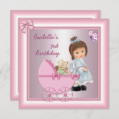 第3期パーティーかわいらしピンクガール 招待状 (正面/裏面)