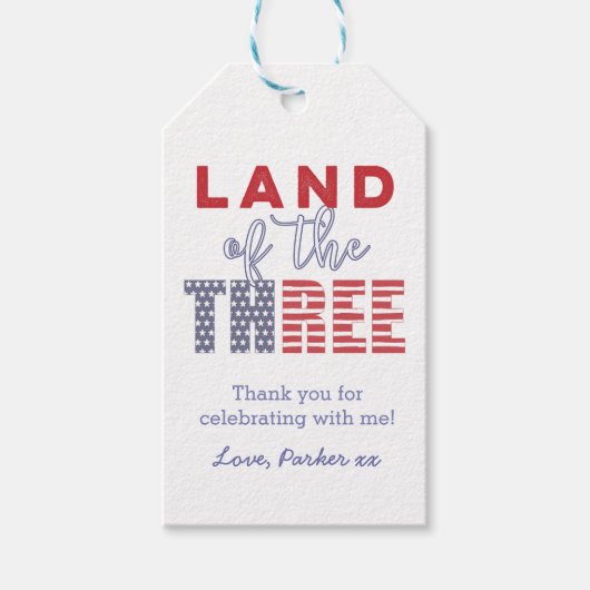 第3期パーティー星条ストライプ7月4日 ギフトタグ (正面)