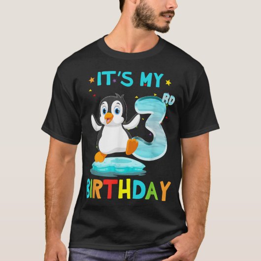 第3期ペンギン誕生日3歳 Tシャツ (正面)