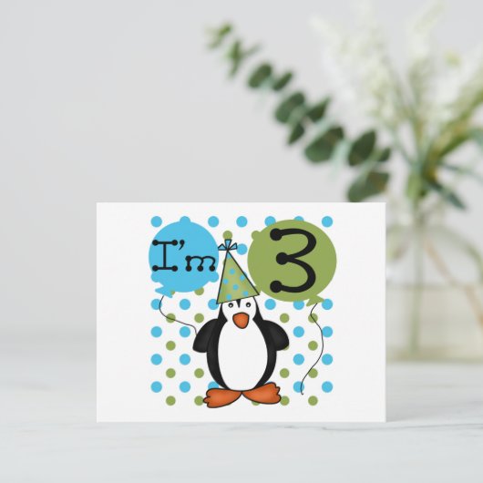 第3期ペンギン誕生日Tシャツとギフト ポストカード (スタンド正面)