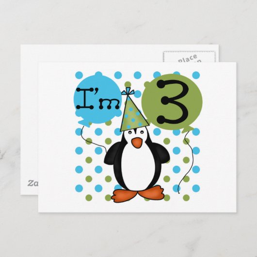 第3期ペンギン誕生日Tシャツとギフト ポストカード (正面/裏面)