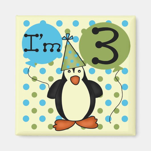 第3期ペンギン誕生日Tシャツとギフト マグネット (正面)
